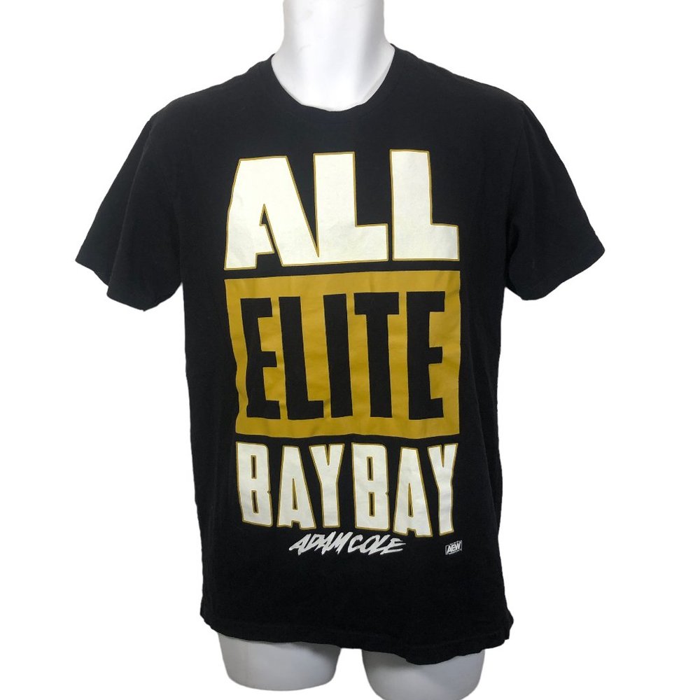 AEW All Elite Wrestling Adam Cole Bay Bay Black T-Shirt Top Tee Wrestler Small
